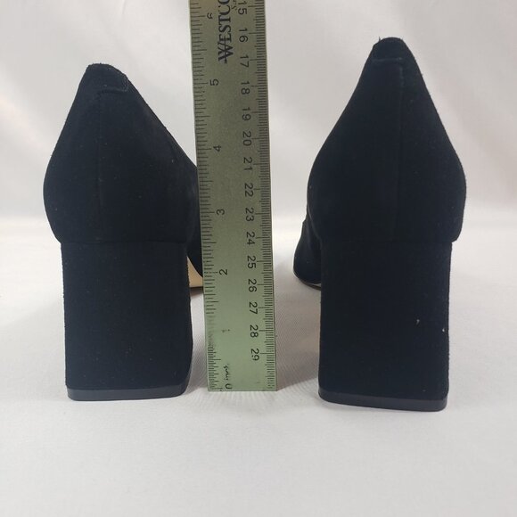 New Marc Fisher Black Suede Pointed Toe Low Block Heel Pumps Yehudi Size 9.5M - Picture 7 of 9
